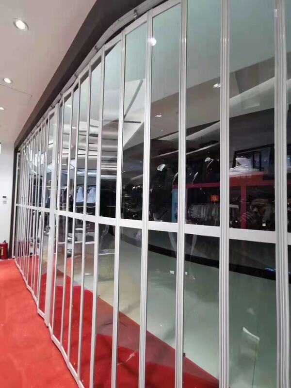 Aluminum Alloy folding door open kitchen sliding door balcony without lower rail shop simple partition retractable sliding door