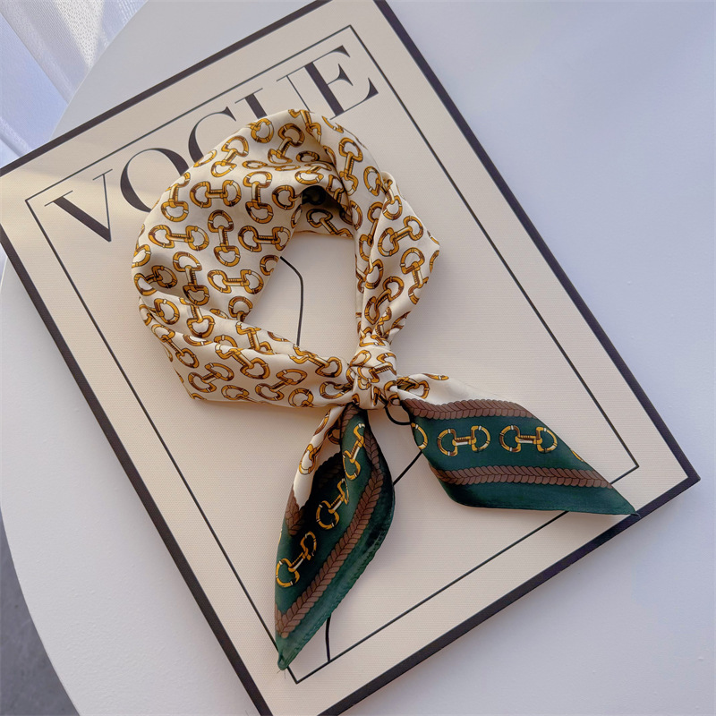 Bufandas de seda para mujeres primavera y otoño bufandas de moda para mujeres bufandas de cuello para maestros y empleados regalos de impresión de lujo ligero