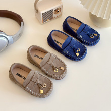 女童皮鞋2025秋季新款韩版儿童豆豆鞋男童软底休闲鞋中大童单鞋潮