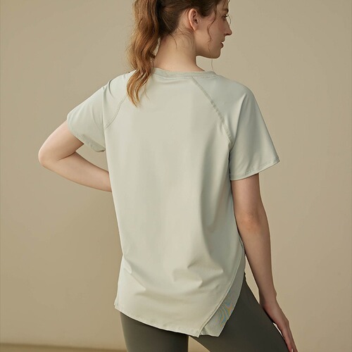 Women's High-End Loose Yoga Suit, Sports Short-Sleeve T-Shirt Running Hoodie, Slim-Fitting Breathable Fitness Top for Summer