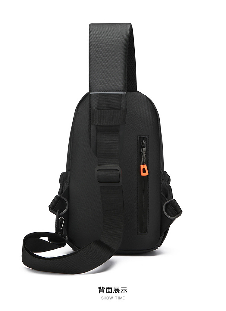Trendy men's chest bag, water-resistant crossbody bag, casual single-shoulder backpack, fashionable business bag, multi-functional men's bag, cross-border undefined