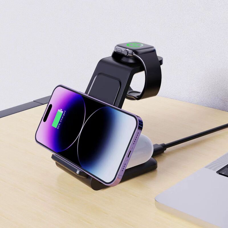 Multifunctional 15W Vertical Fast Charging Stand New Three-In-One Wireless Charger Suitable for Apple Mobile Phones, Watches and Headphones Multifunctional 15W Vertical Fast Charging Stand New Three-In-One Wireless Charger Suitable for Apple Mobile Phones, Watches and Headphones
