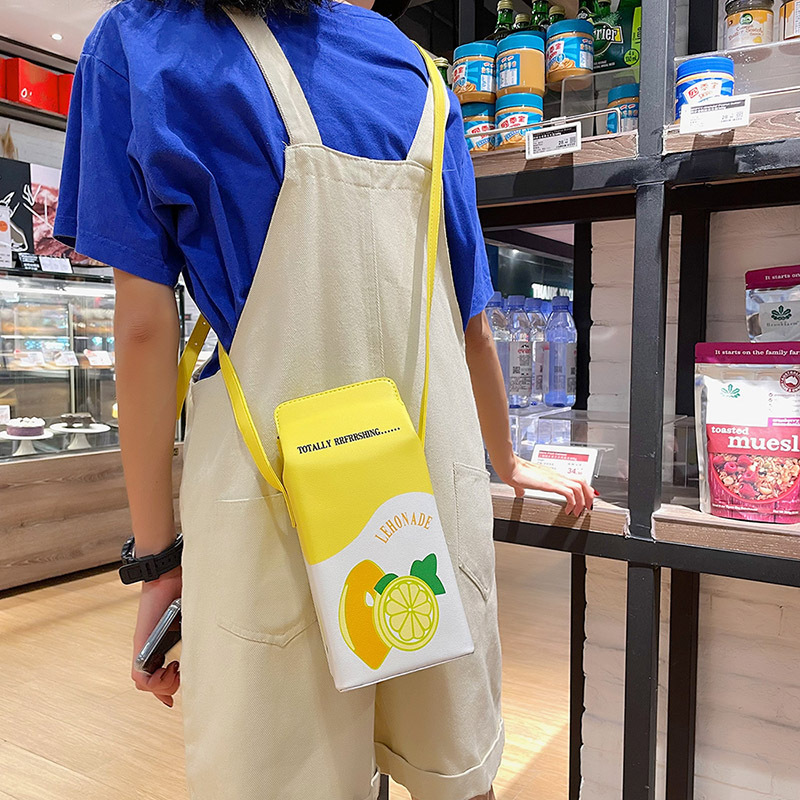 Small Pu Leather Fruit Square Buckle Crossbody Bag display picture 34