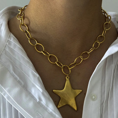 宜達クロスボーダージュエリー幾何学五芒星合金ペンダントネックレスファッション個性アクセサリーアマゾン現物卸売り