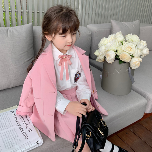 Pudding Haru  New Girls College Style Suit Korean Style Girls Jacket Skirt Shirt Vest Suit