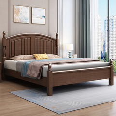 Solid wood bed 1.5m single bed master bedroom economical Chinese beech 1.8m double rental room storage bed direct sale