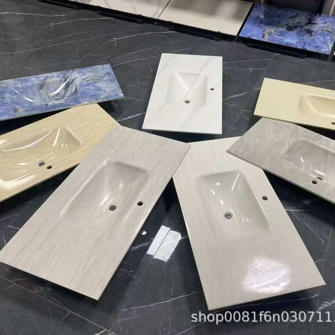 Slate Stone Glossy Heat-Bent Integrated Basin, Custom Size Processing, Optional Colors, Factory-Made Countertop Basin, Undercounter Basin