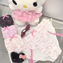 日系女士三角甜美可爱冰丝Kitty洛丽塔内裤女款女包臀洛底裤大连