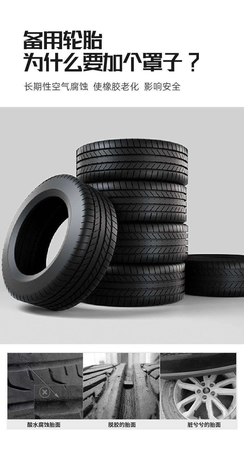 Cross-Border Hot-Selling Car Tire Cover, Full-Cover Tire Cover, 190t Polyester Taffeta Tire Cover, Tire Storage Bag, Protective Cover