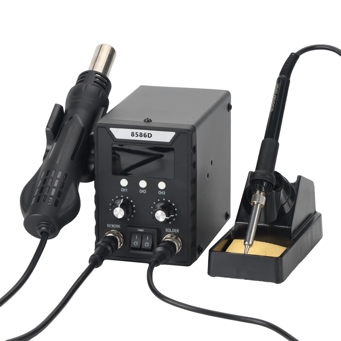 8586D pistola de aire caliente de hierro de soldadura eléctrica dos en uno pistola de aire caliente 858 estación de soldadura 8898 estación de desmontaje de soldadura estación de mantenimiento de teléfonos móviles