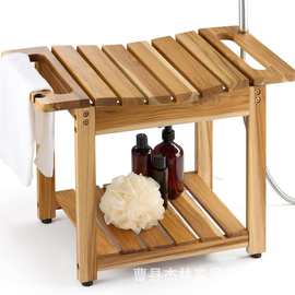 木质浴室凳浴缸边置物架老人孕妇洗澡淋浴凳垫脚座凳换鞋凳置物架