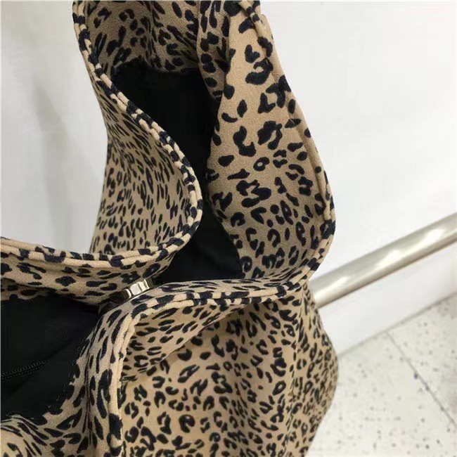 韓国の小衆のレジャーの怠惰な風のファッションのキャンバスの袋のショルダーバッグins風のヒョウの紋様の大容量の布はショッピングバッグを包みます。|undefined