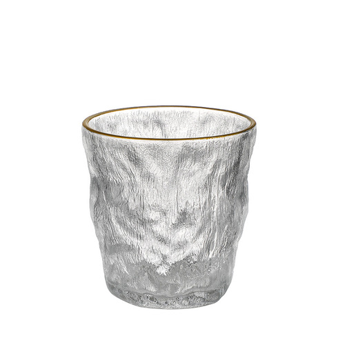 Internet celebrity ice flow pattern glass transparent cup home water cup creative beer cup whiskey cup Japanese hammer pattern cup 