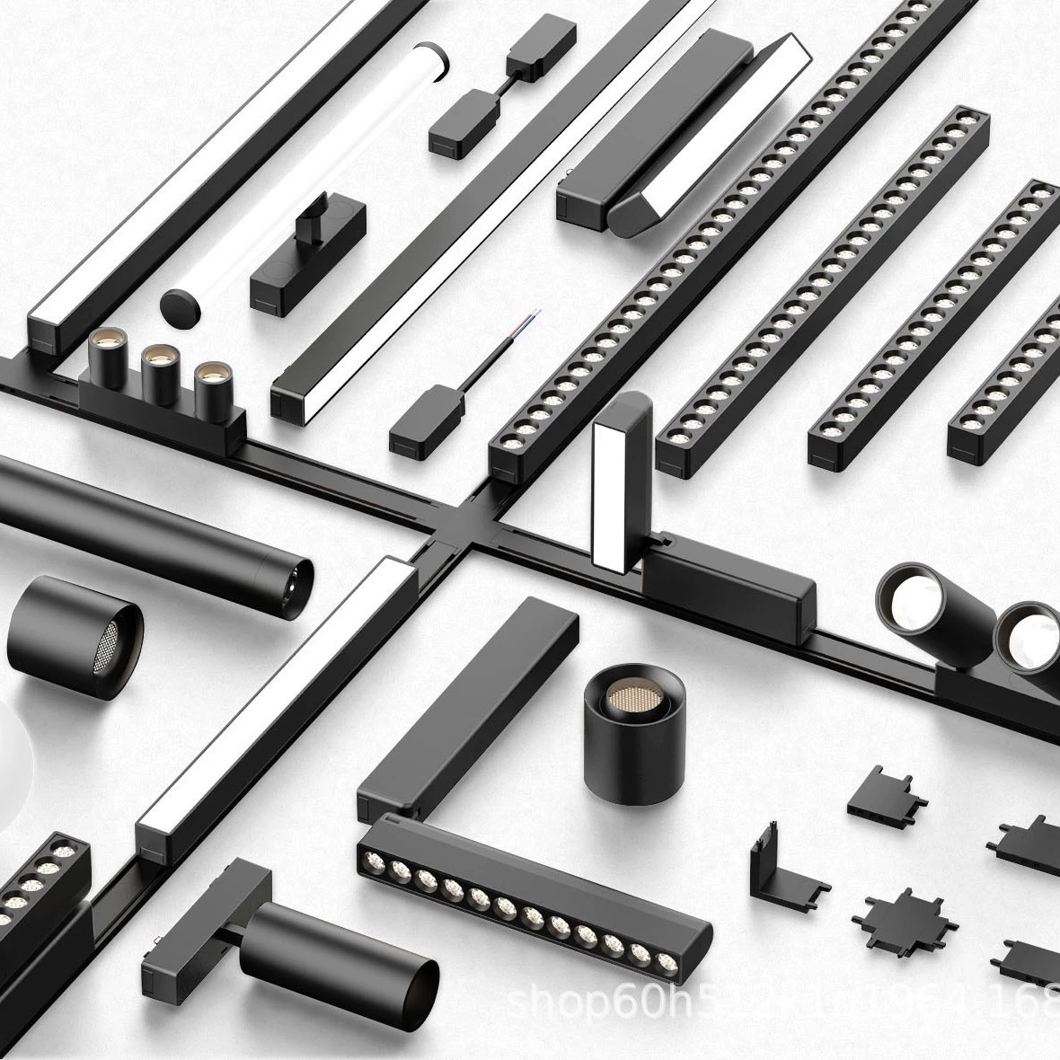 48В ультратонкий магнитный светильник для трансграничной электронной торговли, ультратонкий магнитный трековый светильник, диммируемый прожектор, светильник для ювелирных изделий