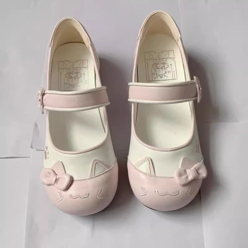 Fantasy Fairy Cat Jk In-Stock Cat Head Five-Color Indoor Shoes Comfortable Color-Blocking Cute Flat Big-Toe Shoes Student Shoes Fantasy Fairy Cat Jk In-Stock Cat Head Five-Color Indoor Shoes Comfortable Color-Blocking Cute Flat Big-Toe Shoes Student Shoes
