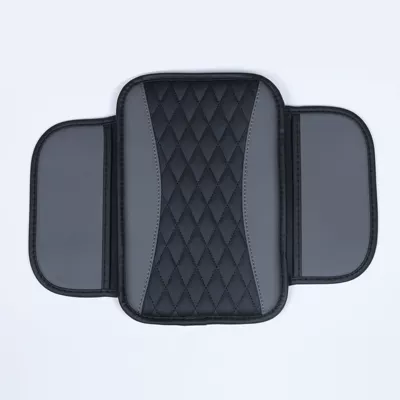 Leather Car Center Armrest Box: Armrest box pad - double-spell-storage-bag-black-gray