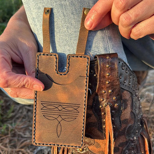 Cross-Border New Product Western Boot Wallet with Snap Strap Western Leather Fashion Wallet