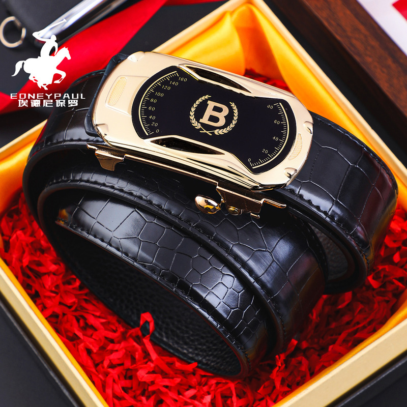 New men's leather belt cowhide high-end automatic buckle genuine leather fashion business pants belt versatile casual belt