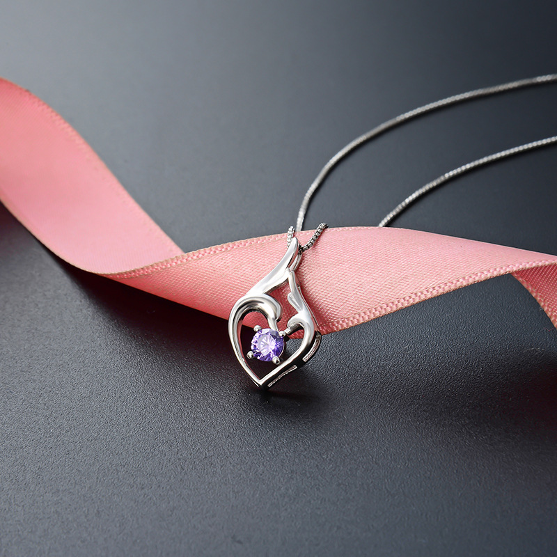 925 plata esterlina cisne collar de corazón nicho femenino simple versátil colgante de piedra colgante de clavícula regalo del día de la madre
