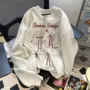 印花宽松无帽猫猫卫衣