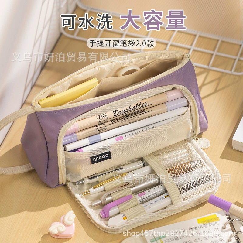 повседневный пенал в японском стиле большой вместимости для девочек с хорошим выглядом 2025 года, новый популярный учащийся младших классов средней школы с множеством функций