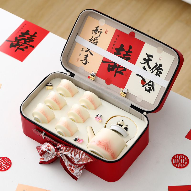 新婚礼物送新人订婚结婚送闺蜜新娘茶具套装乔迁新居用品礼盒送人|undefined