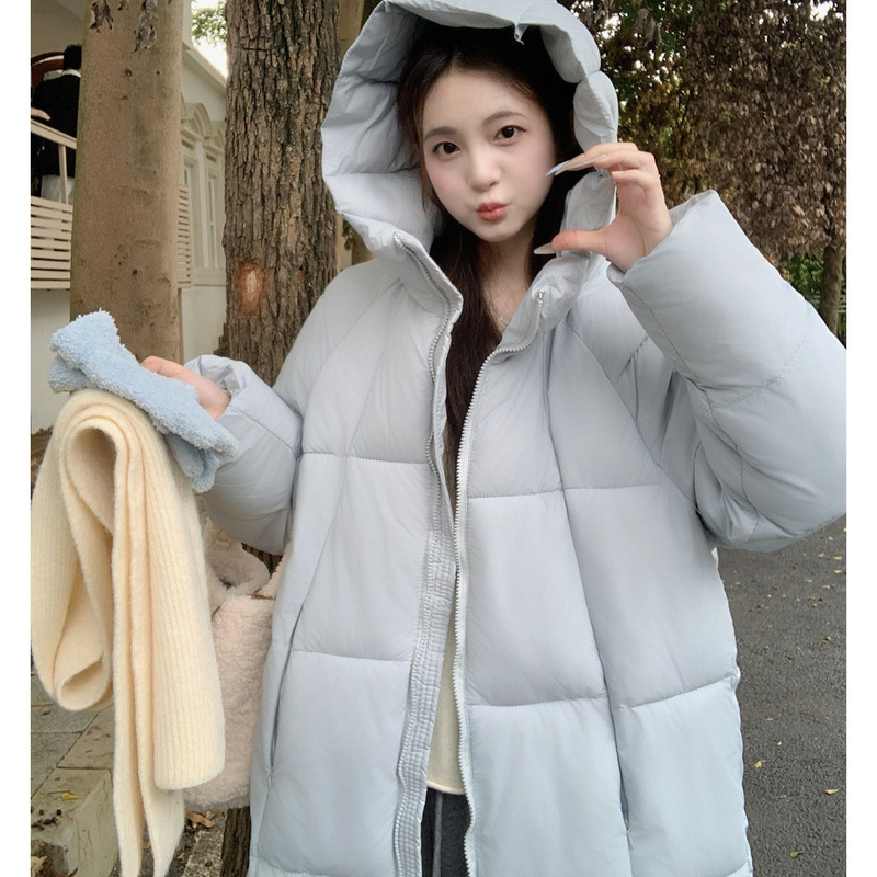 冬季超轻云朵泡芙棉衣连帽龟背羽绒棉服女装中长款加厚休闲外套潮|undefined