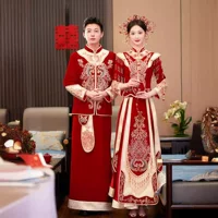 Xiuhe свадебное платье для невесты Весна 2024 новый китайский свадебное платье тяжелая промышленность тост платье для мужчин и женщин костюм