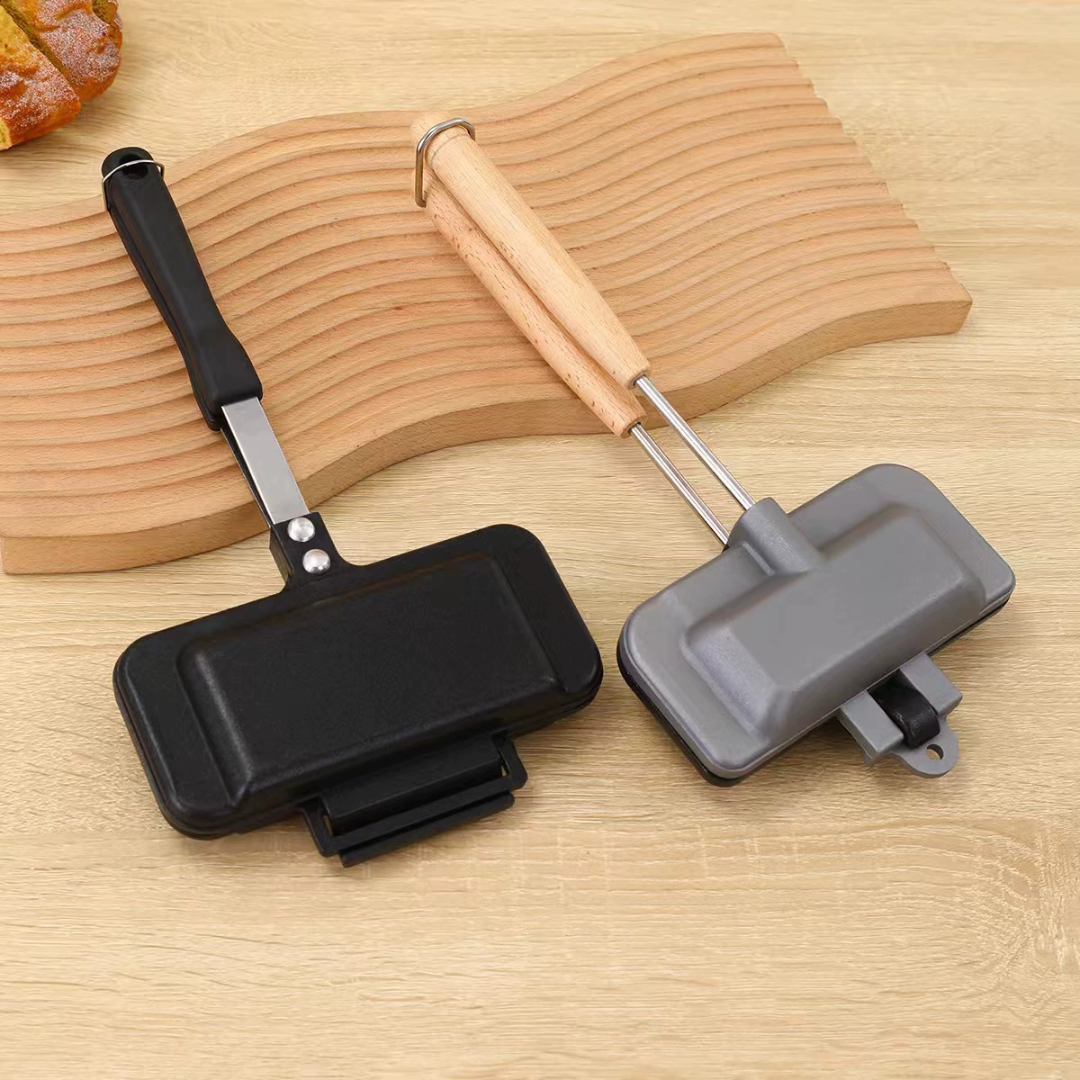 Алюминиевый двухсторонний сэндвич-противень небольшая сковорода на открытом воздухе outdoor противень кемпинг сковорода тост торт