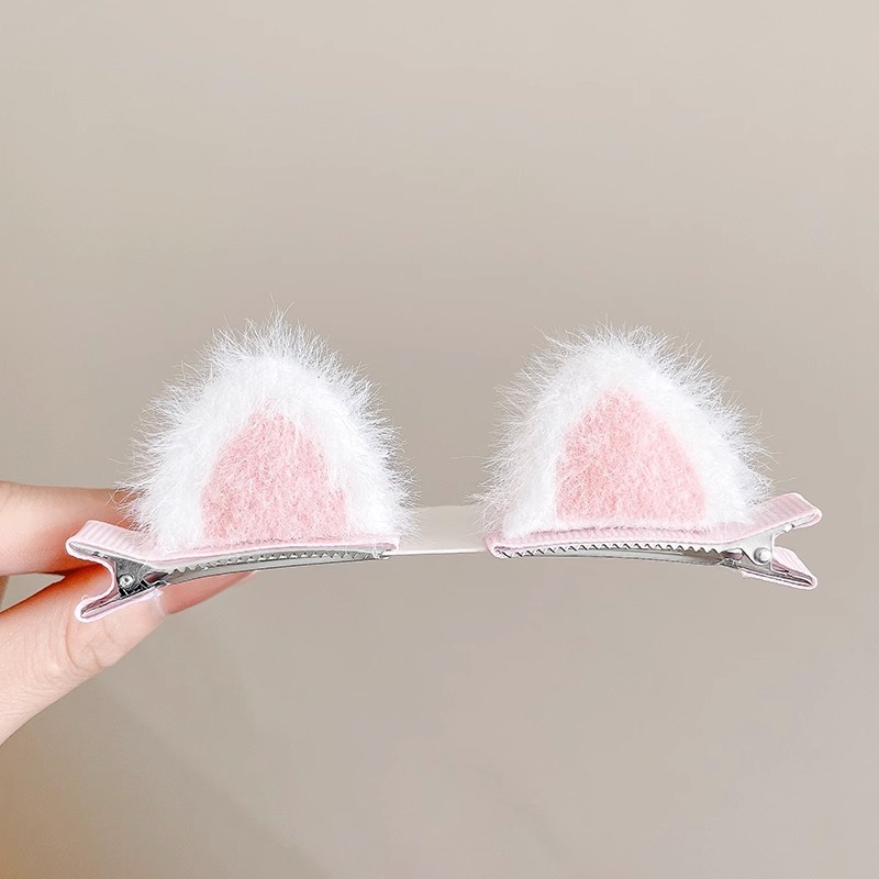 Orejas de gato lindo para niños horquilla de otoño para niñas clip de cierre de horquilla roto clip superior tridimensional tocado de horquilla de tamaño pequeño
