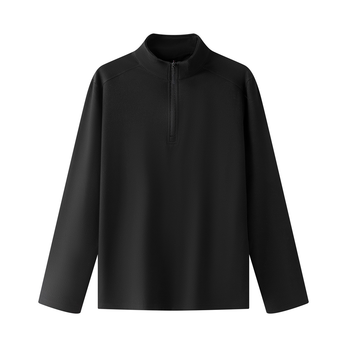 Otoño y invierno de terciopelo de terciopelo de cuello de hombre chaqueta caliente de medio cremallera de cuello alto camiseta de camisa de manga larga