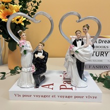 跨境情人节礼物欧式婚礼求婚场景家居节日装饰品树脂工艺品摆件
