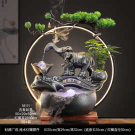创意吉祥如意招财流水摆件客厅循环水喷泉办公室桌摆乔迁开业礼品
