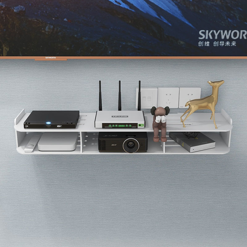 ルーター配置ラック wifi 収納ボックス壁収納ラックパンチフリー壁掛けテレビセットトップボックスタワー|undefined