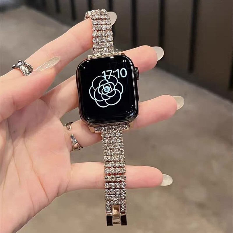 Apple iwatch9se 小さな香りの輝くダイヤモンドブレスレット Huawei GT5 Huawei ブレスレット 10 時計ストラップ 18 ミリメートルに適しています|undefined