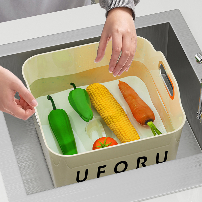 Vegetable Washing Basket With Handle Household Living Room Fruit Basket Multifunctional Storage Light Luxury Kitchen Sink Vegetable Washing Drain Basket