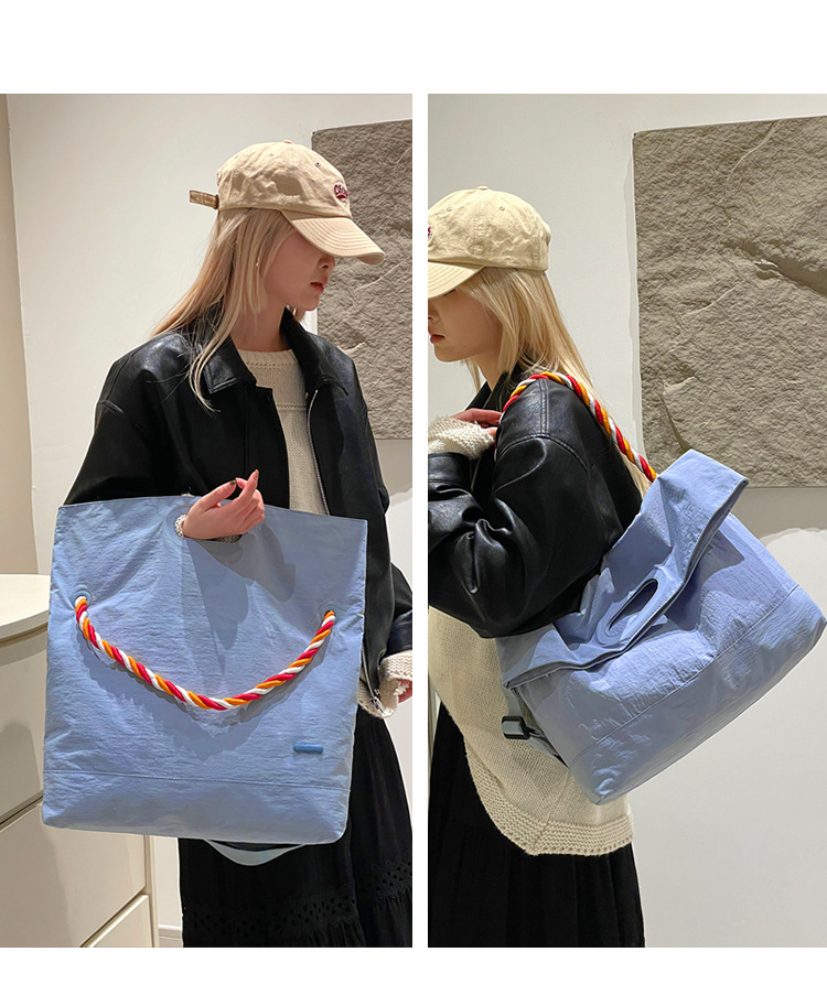 Colorful Fox's new niche women's thick-rope nylon fabric large-capacity commuter messenger single-shoulder bag undefined