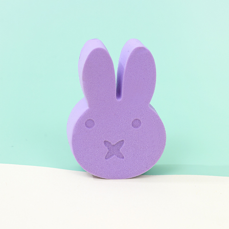 Conejito personalizado polvo plano no comer polvo seco y húmedo mezcla de color maquillaje esponja almohadilla de aire maquillaje huevo transfronterizo