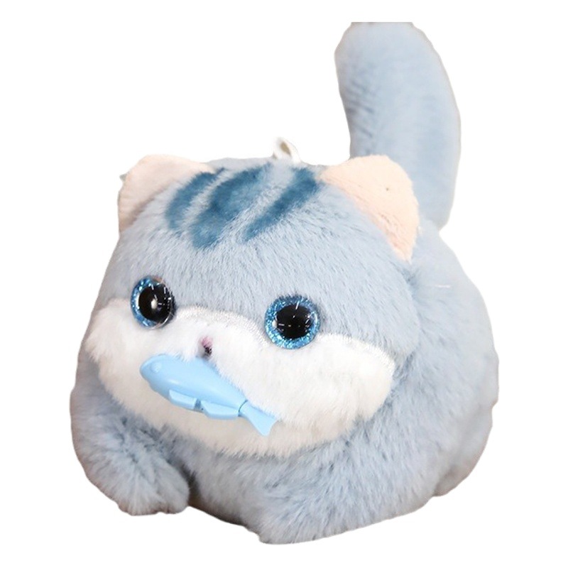 Lejier cordón WAG cola gatito comiendo pescado muñeca gato Panda muñeca colgante felpa juego fábrica
