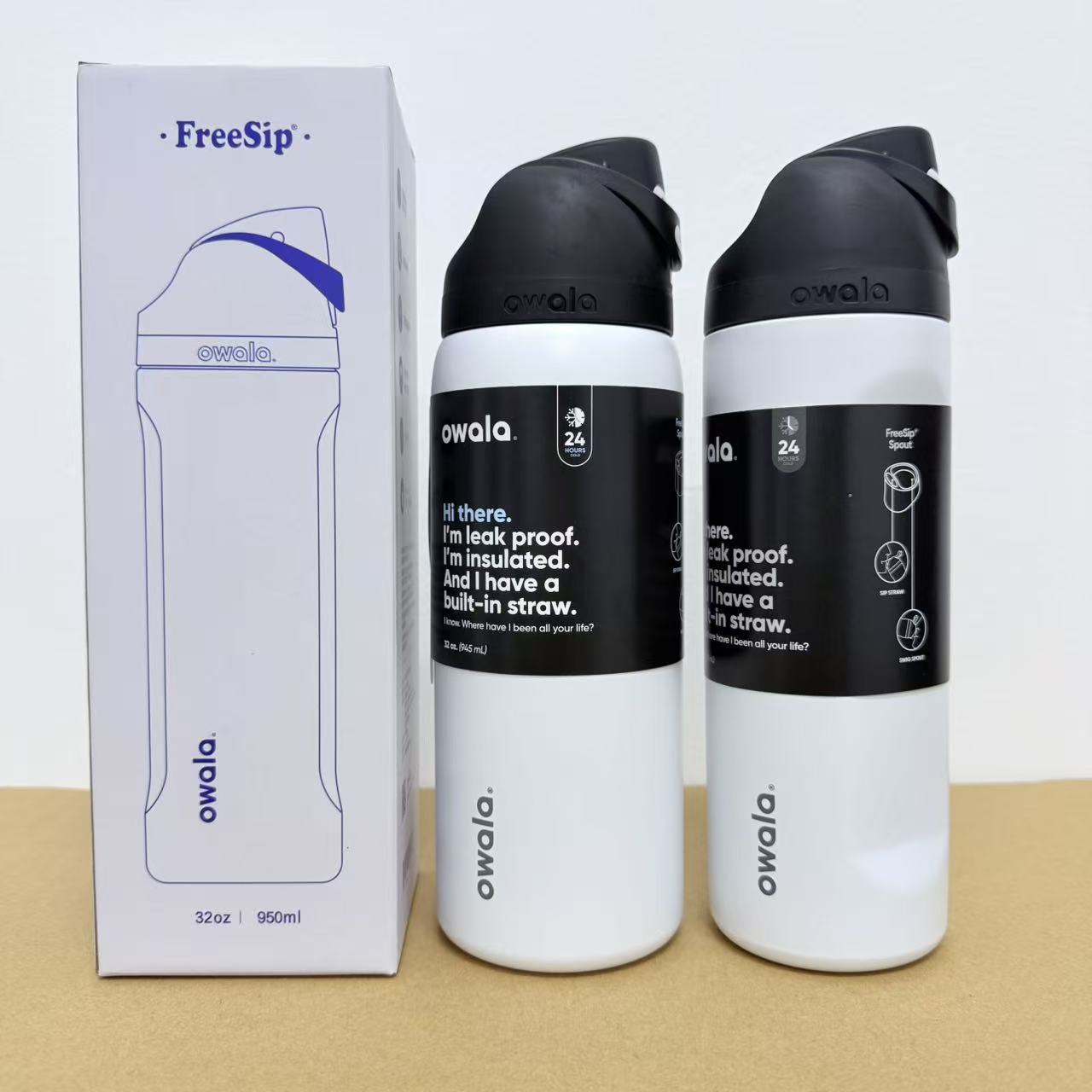 Owala en stock de gran capacidad portátil hervidor de agua al aire libre para hombres tazas de agua caliente de moda para mujeres tazas de fruta deportivas al por mayor
