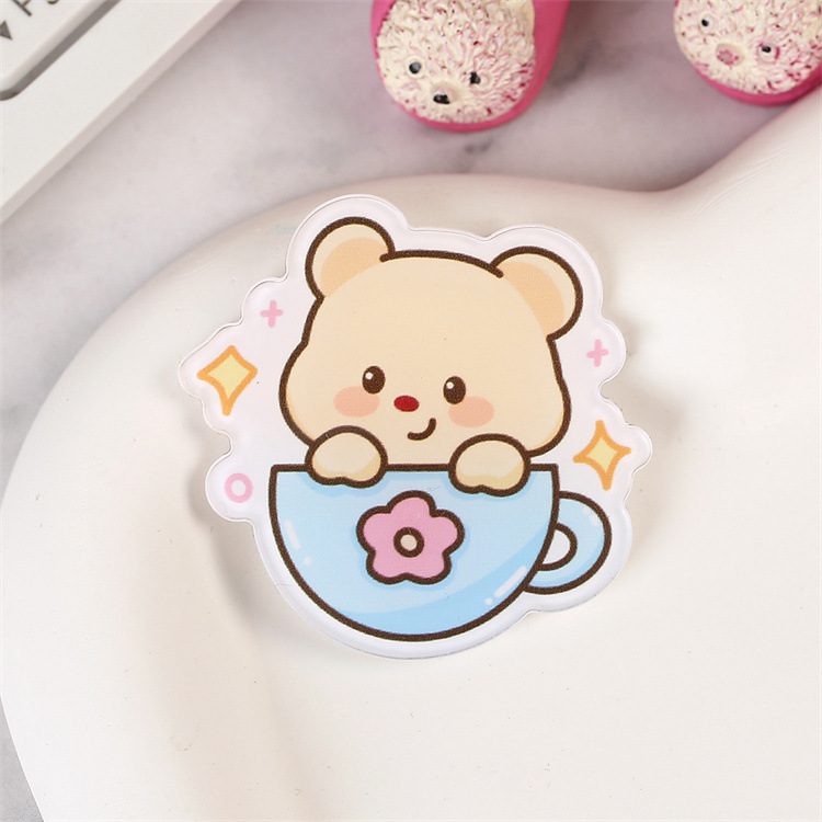 韓系萌えかわいい小黄熊アクリルブローチ漫画バッジペンダント義烏アクセサリーブローチカスタム卸売り|undefined