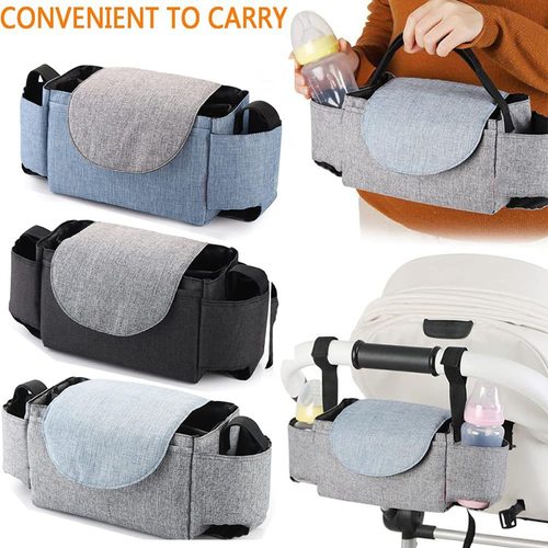 Large Capacity Stroller Hanging Storage Bag Convenient Mommy Milk Bottle Organizer Water Cup Collapsible Bag Wholesale