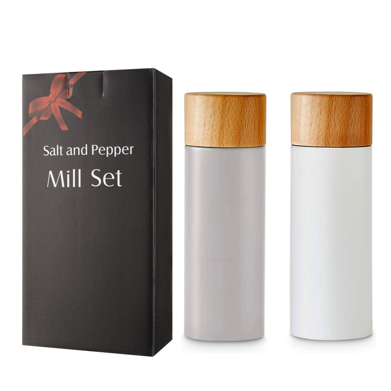 Molinillo de pimienta de 6 pulgadas ajuste inferior pimienta molienda cilíndrico molino de pimienta manual pimienta negra molinillo de sal de mar