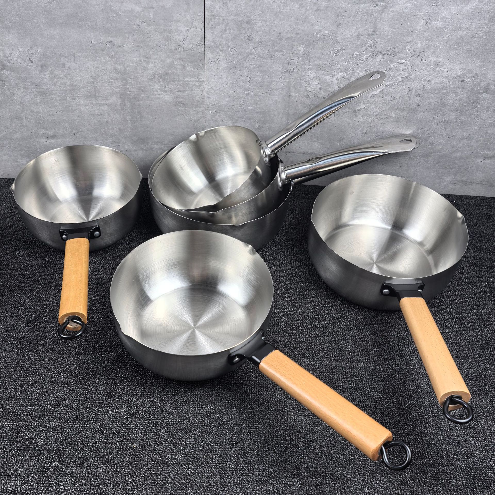 Uncoated Small Milk Pot Japanese-Style Yukihira Pot Baby Food Supplement Pot Stainless Steel Baby Household Instant Noodle Soup Pot