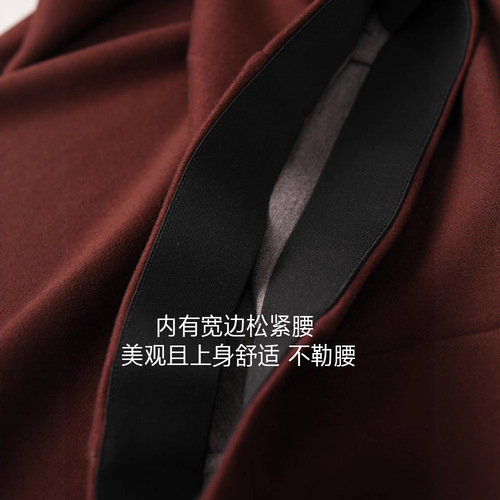 Chic, soft-quality, high-quality acetate cashmere blended A-line semi-slip skirt for autumn and winter, elegant and slimming, versatile and fashionable.