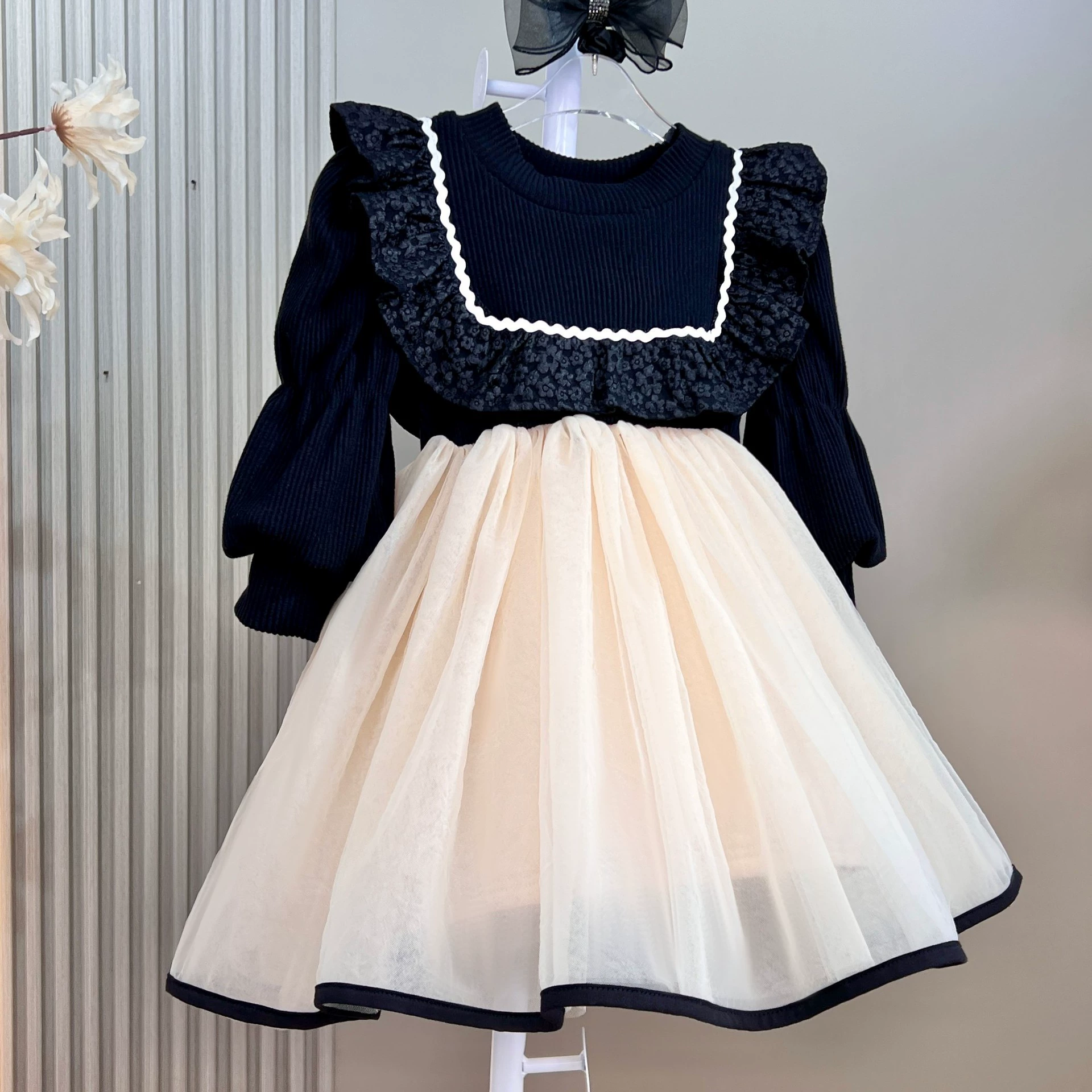 Autumn demi-season dress, fleece small princess costume, Korean style
