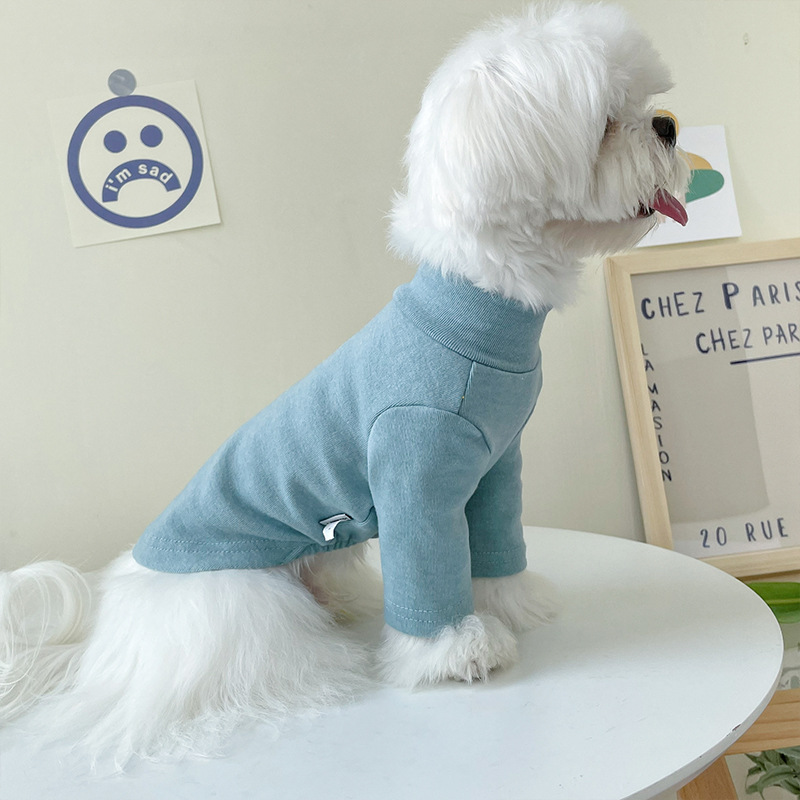 Nueva camisa de fondo para mascotas ropa de cachorro de peluche perro pequeño gato en casa primavera y otoño invierno transfronterizo AliExpress