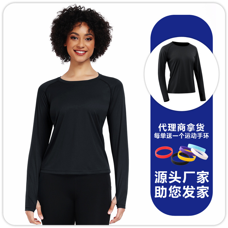 F8502 mujeres de manga larga correr yoga ropa de fitness transpirable sudor corredor chaqueta de protección solar al aire libre