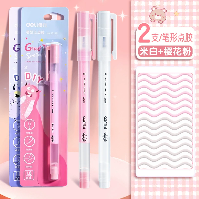 Карандаш-наклейка Dot Adhesive Pen (deli) — без следа, быстро сохнущий клей для планировщиков и рукоделия