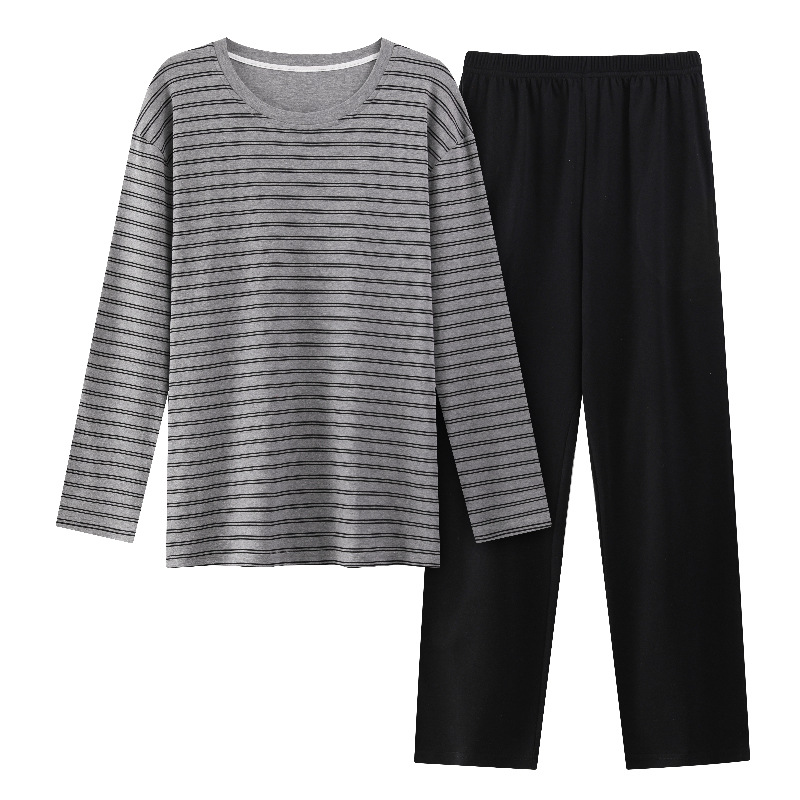 7A clase pijama de algodón de doble cara para hombres primavera, otoño y verano 2025 nueva manga larga 100% algodón engordado ropa para el hogar de tamaño grande